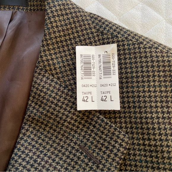 Harold Powell Mens Sport Coat Blazer Tweed Wool Button Jacket HoundsTooth 42Long - Picture 3 of 16